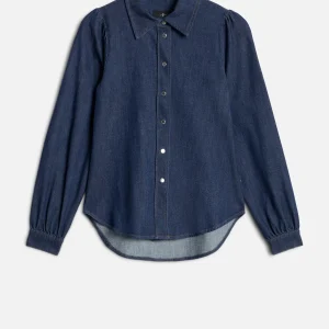 PUFF SLEEVE SHIRT in Weightless Denim Halona