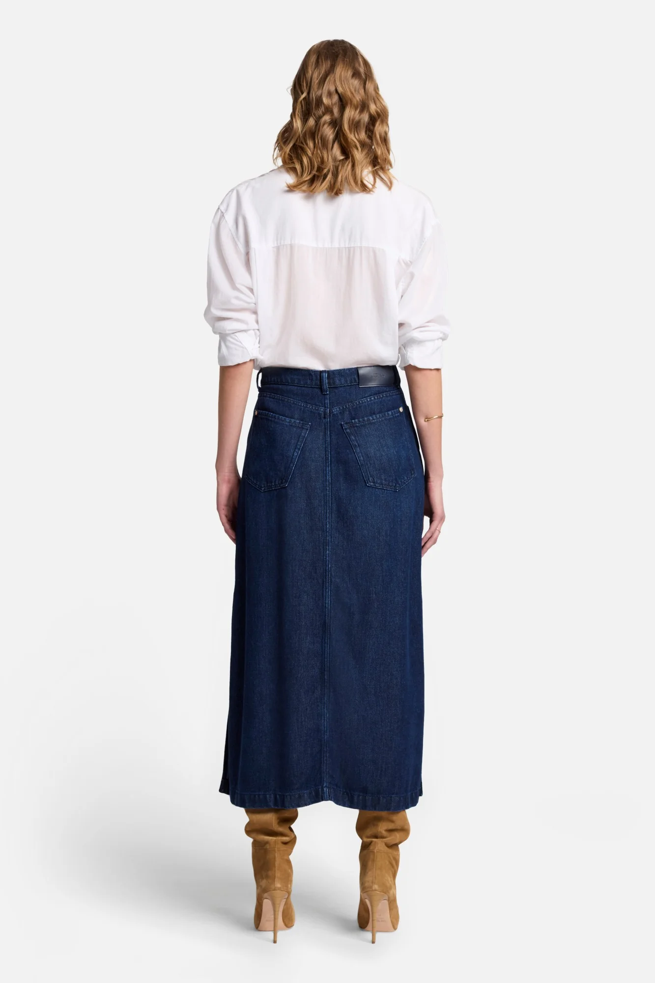 Denim Lustre Midi Skirt in Stormy - Image 4