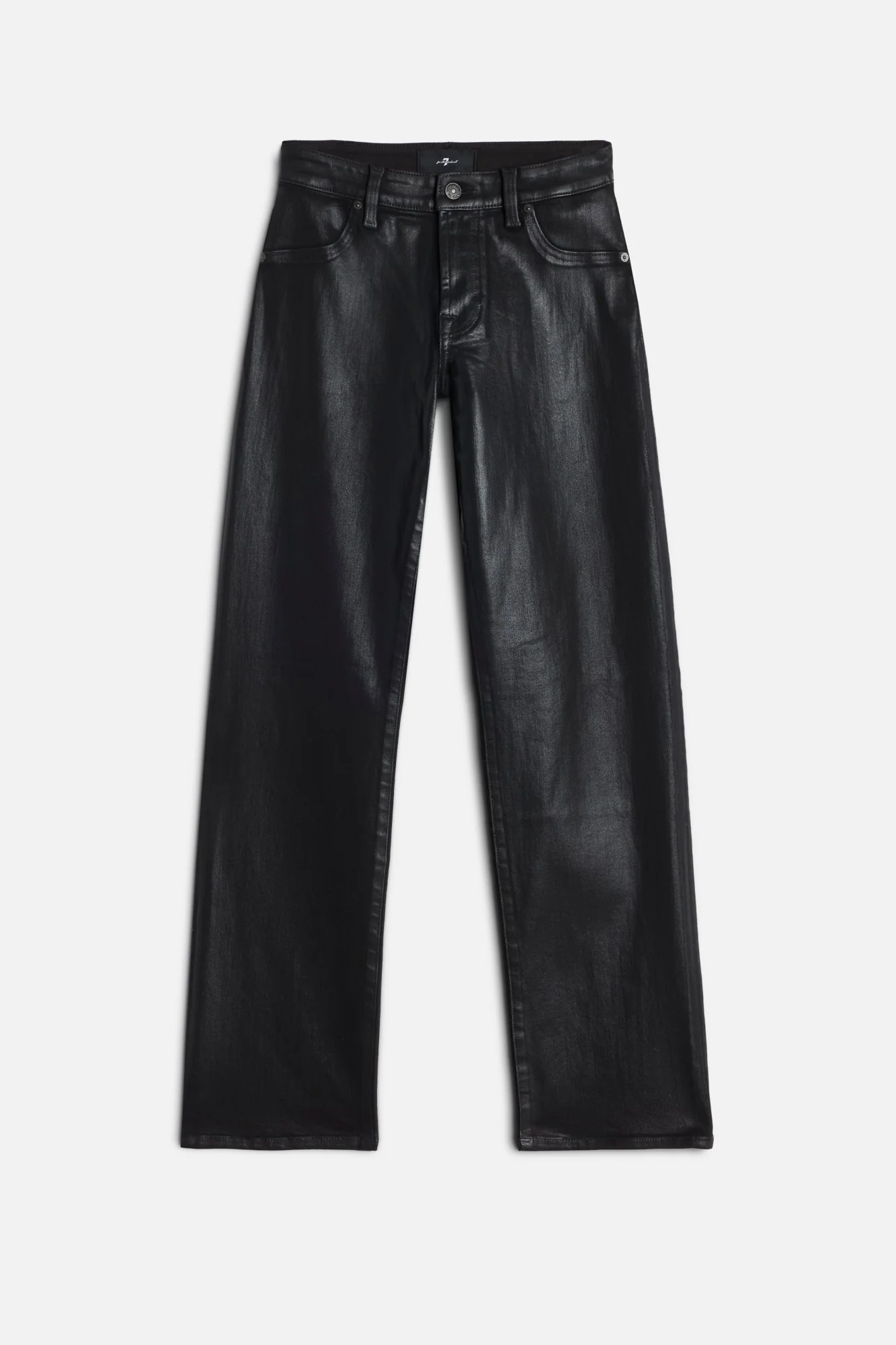Coated Denim Calie Straight in Black