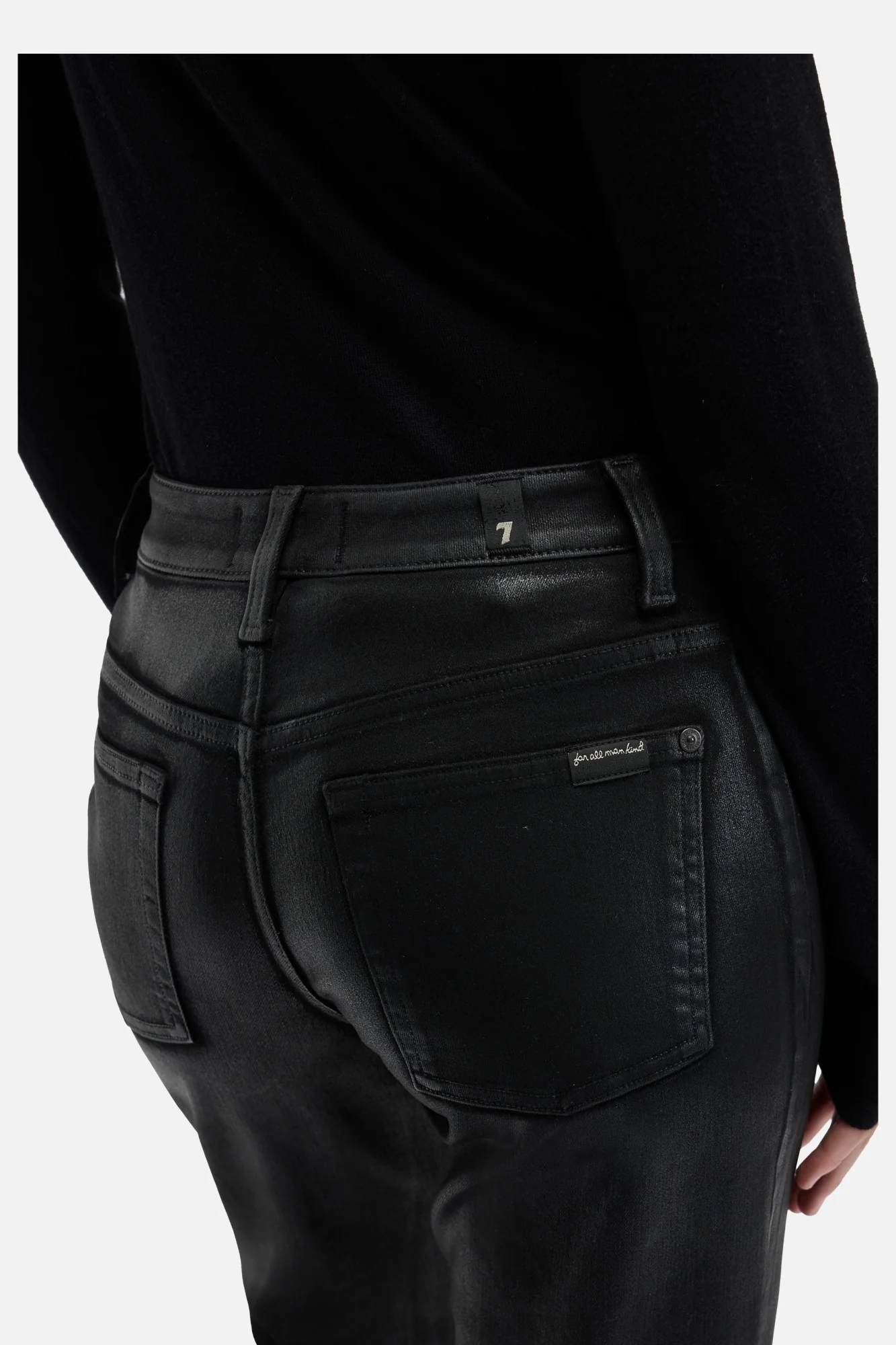 Coated Denim Calie Straight in Black - Image 4