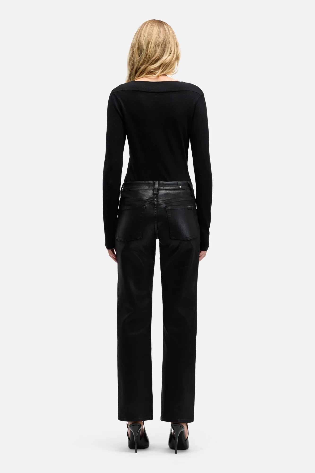 Coated Denim Calie Straight in Black - Image 5