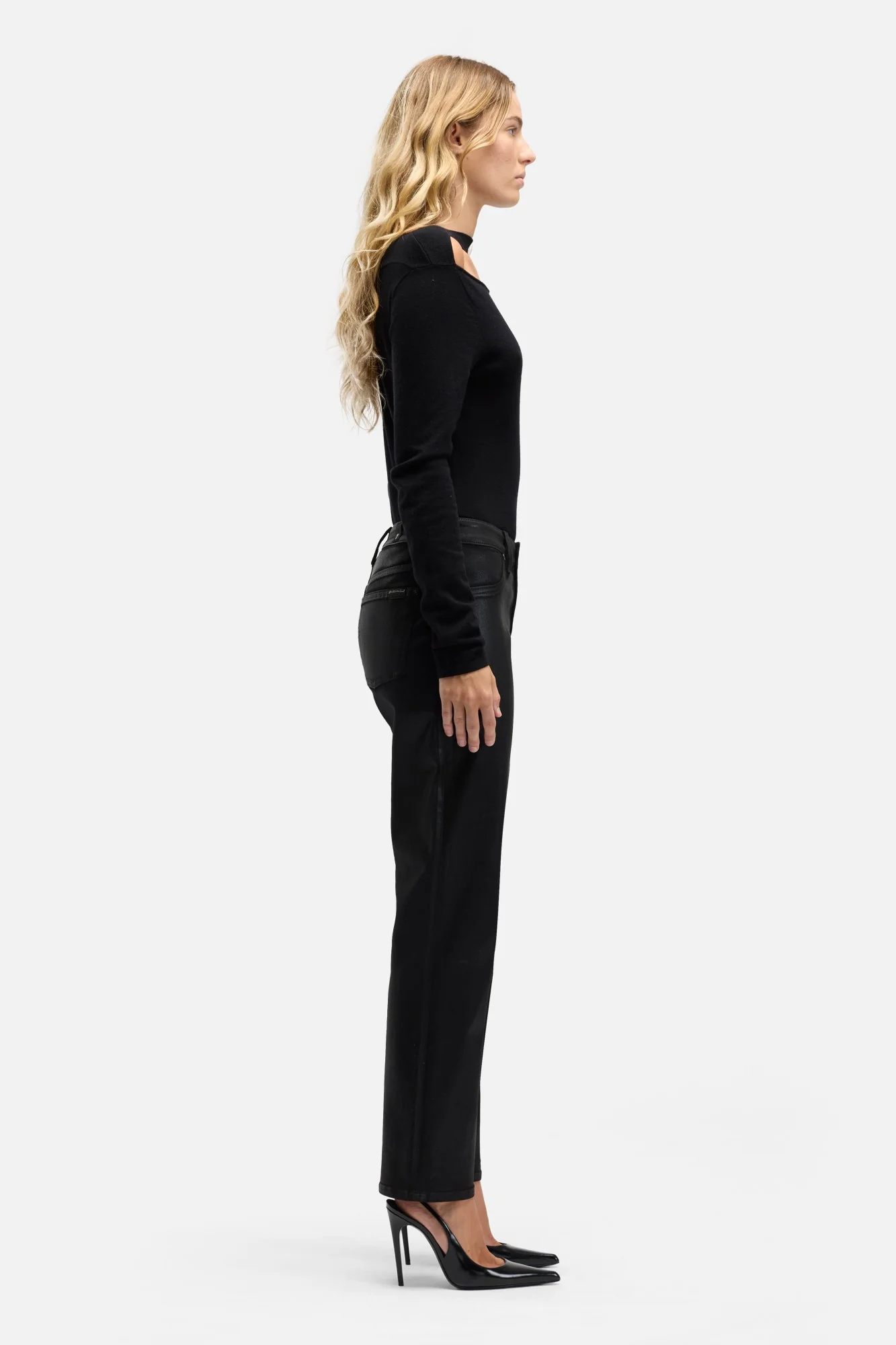 Coated Denim Calie Straight in Black - Image 6
