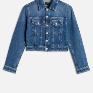 EMBELLISHED SHRUNKEN JACKET in Comfort Blue Shine