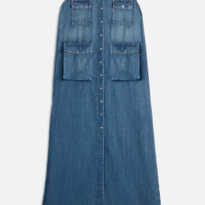 CARGO SLEEVELESS DRESS in Indigo Linen Ocean Mist