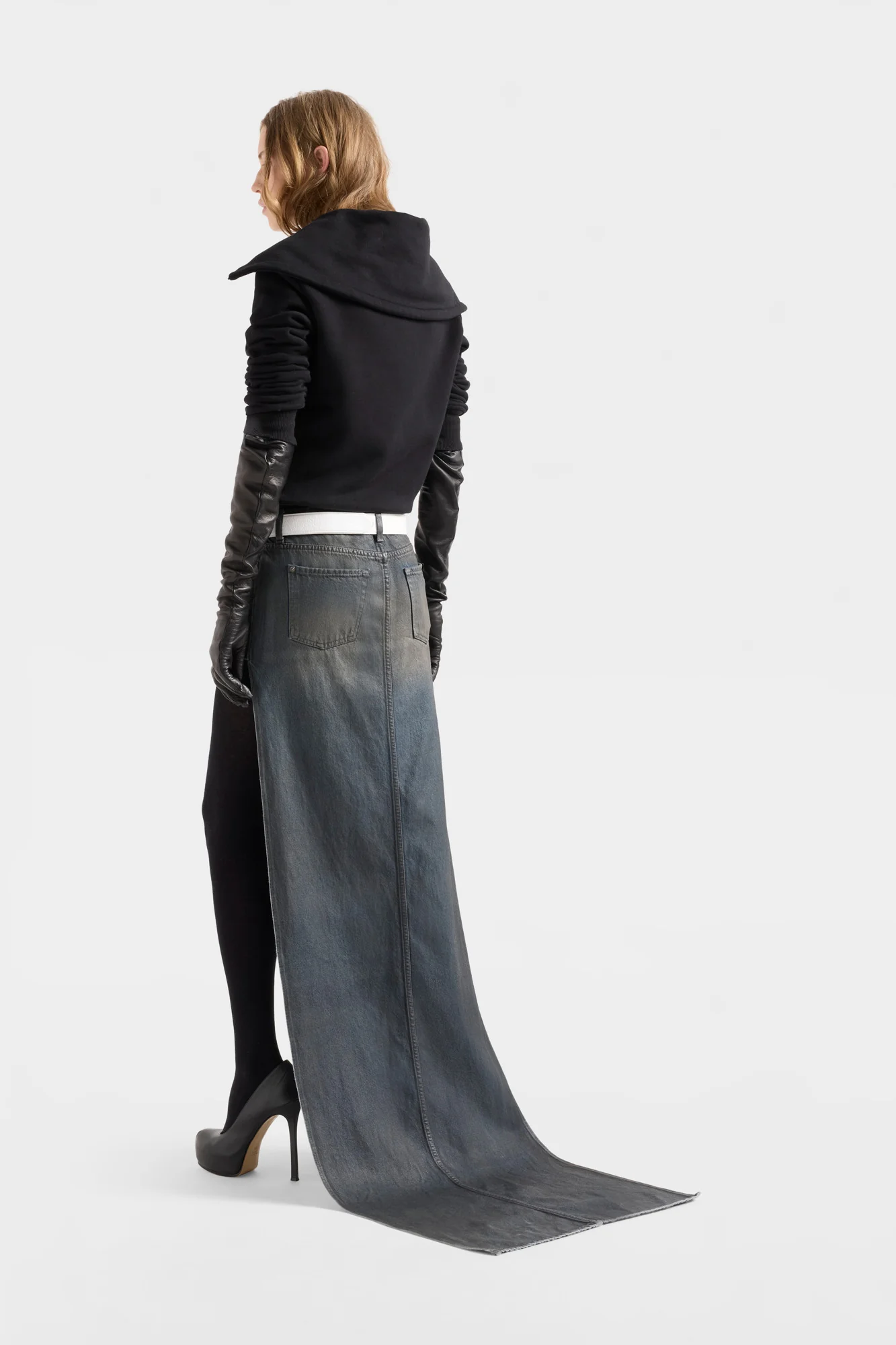 ASYMETRIC MINI SKIRT in Denim Nolita - Image 5