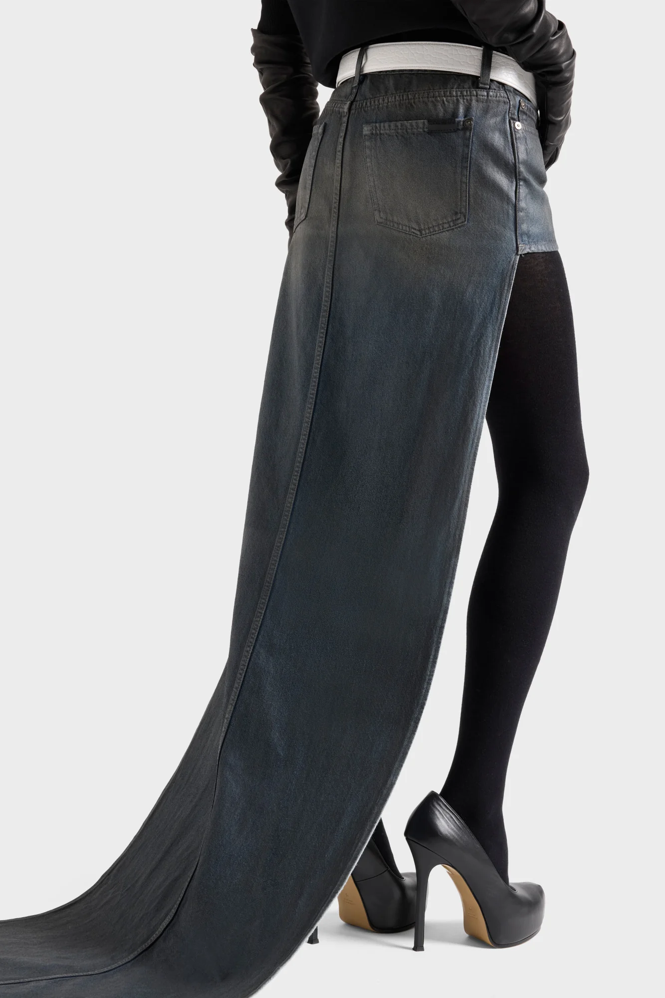 ASYMETRIC MINI SKIRT in Denim Nolita - Image 6