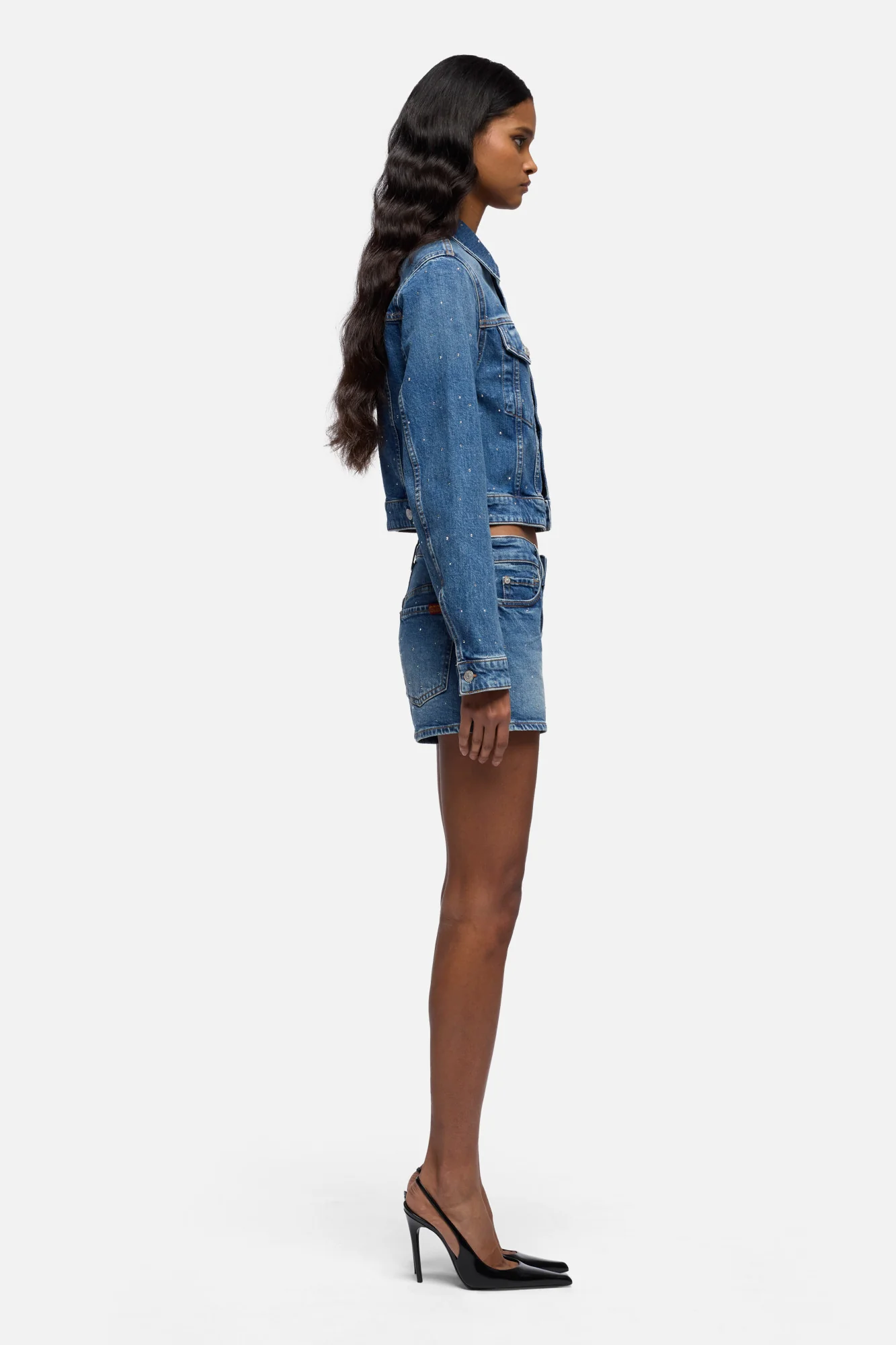 EMBELLISHED SHORT in Comfort Blue Shine - Image 6