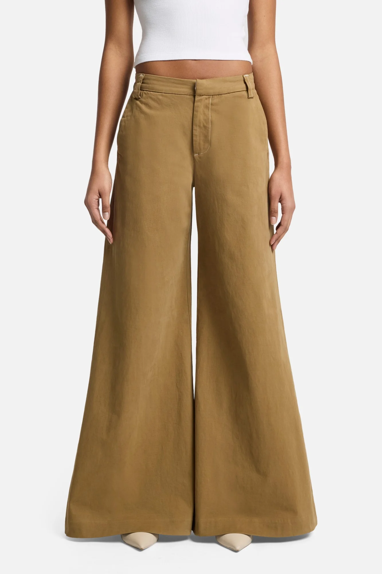 Comfort Twill Willow Palazzo Wide Leg in Sand Storm - Image 3