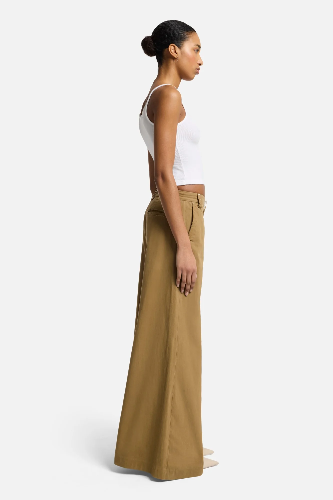 Comfort Twill Willow Palazzo Wide Leg in Sand Storm - Image 6