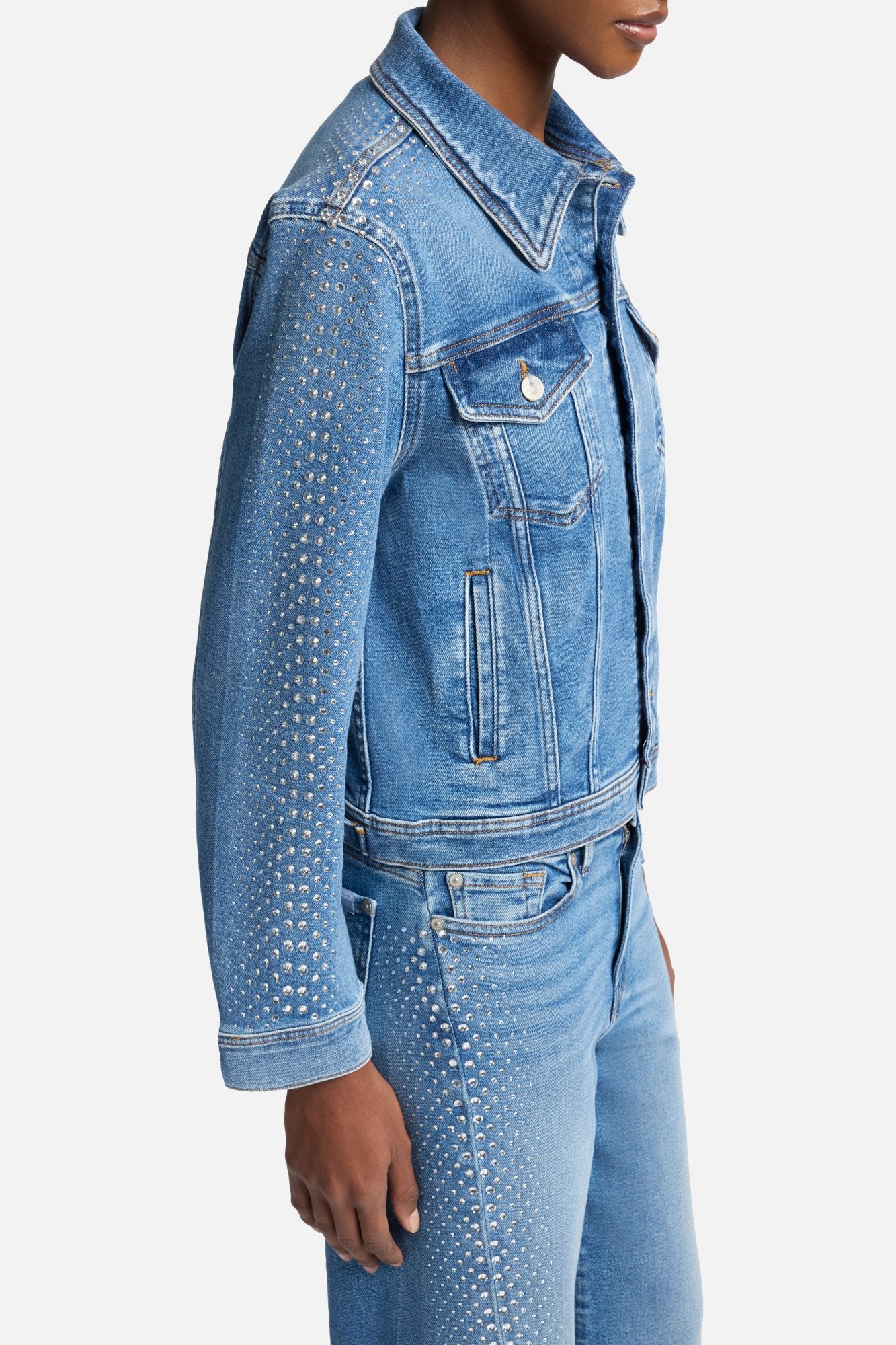 Luxe Vintage Adi Trucker Jacket in Love Soul - Image 4