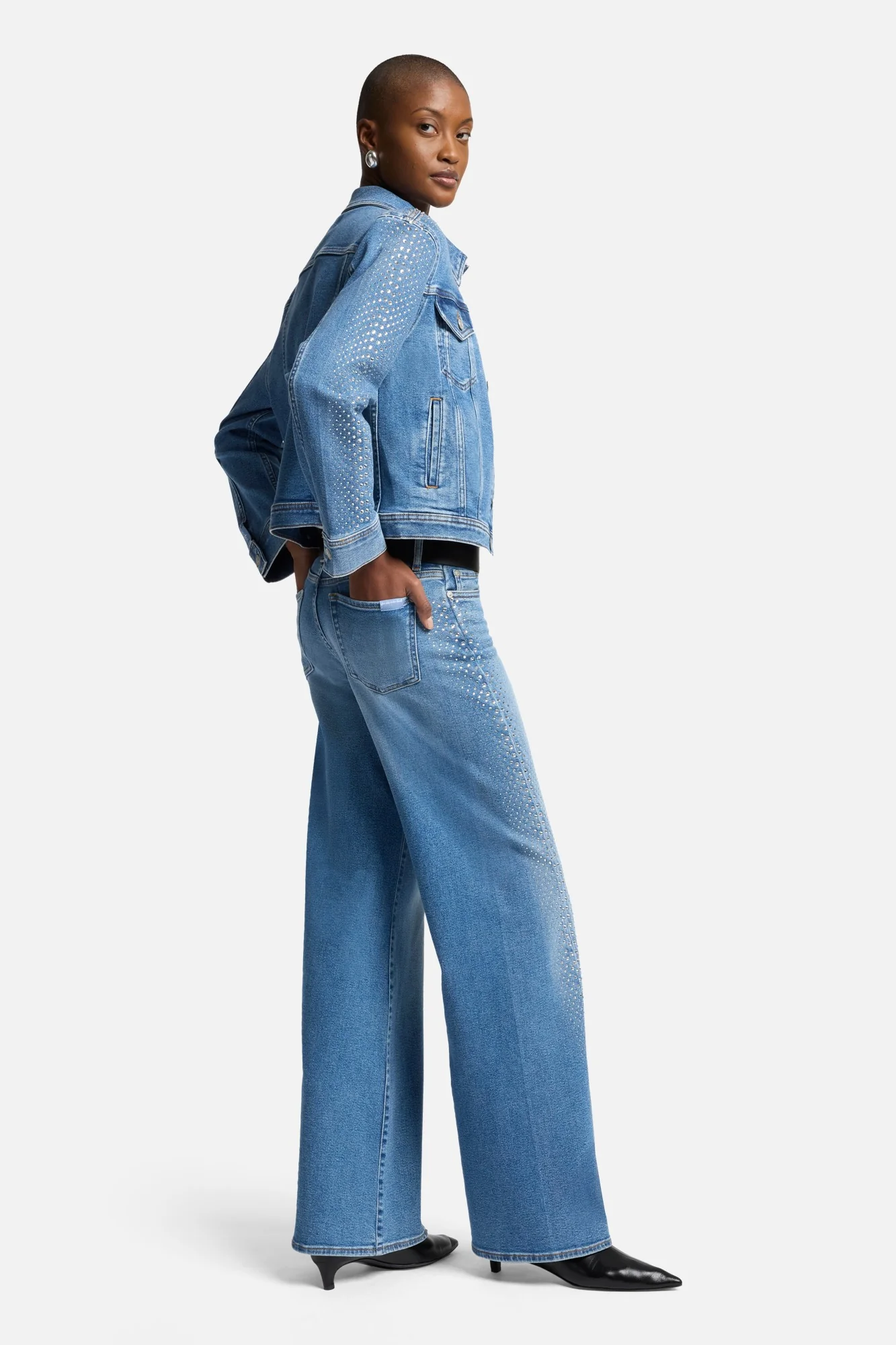 Luxe Vintage Adi Trucker Jacket in Love Soul - Image 7