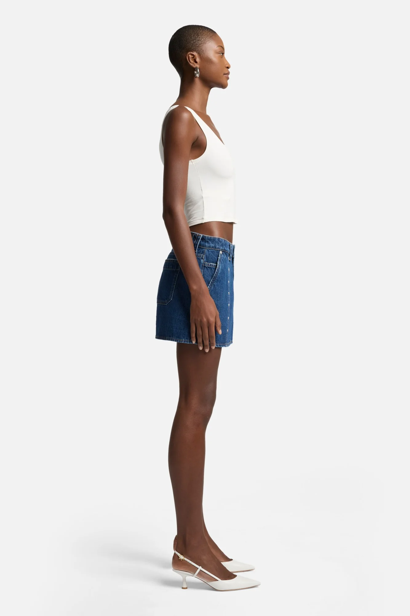 MANKIND Milly Studded Mini Skirt in Le Blue - Image 6