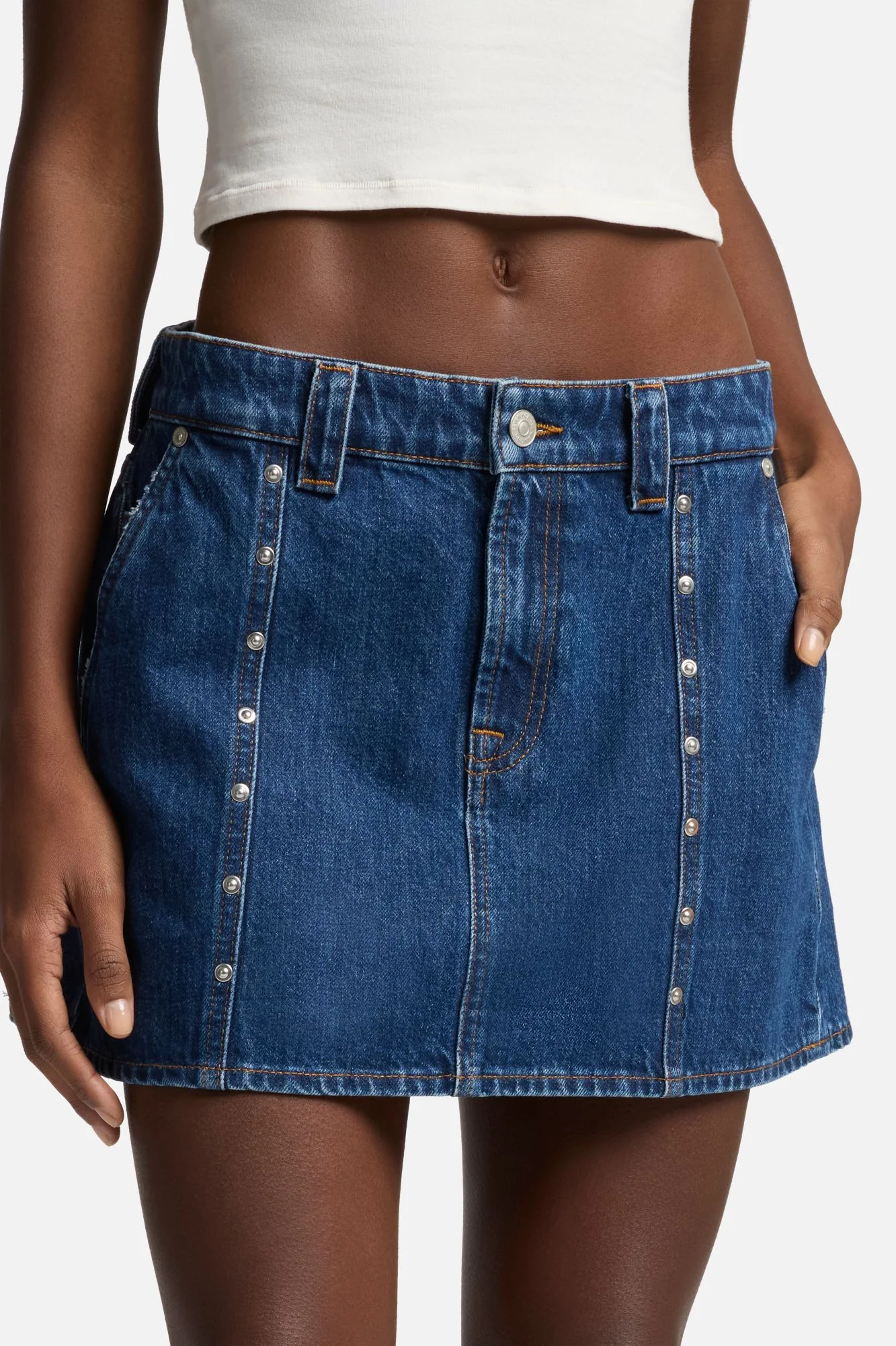 MANKIND Milly Studded Mini Skirt in Le Blue - Image 7