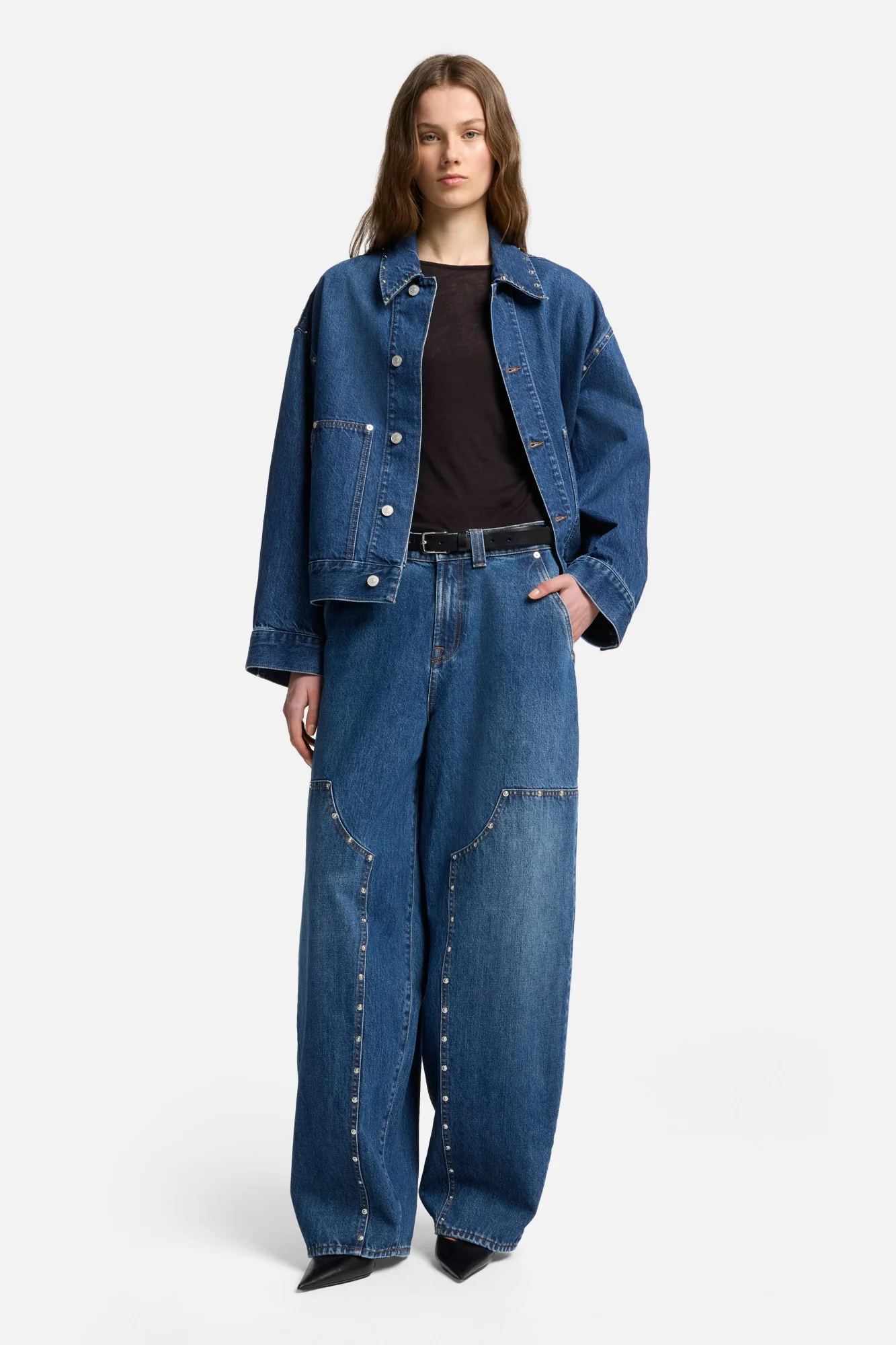 MANKIND Cropped Carpenter Jacket in Le Blue - Image 2