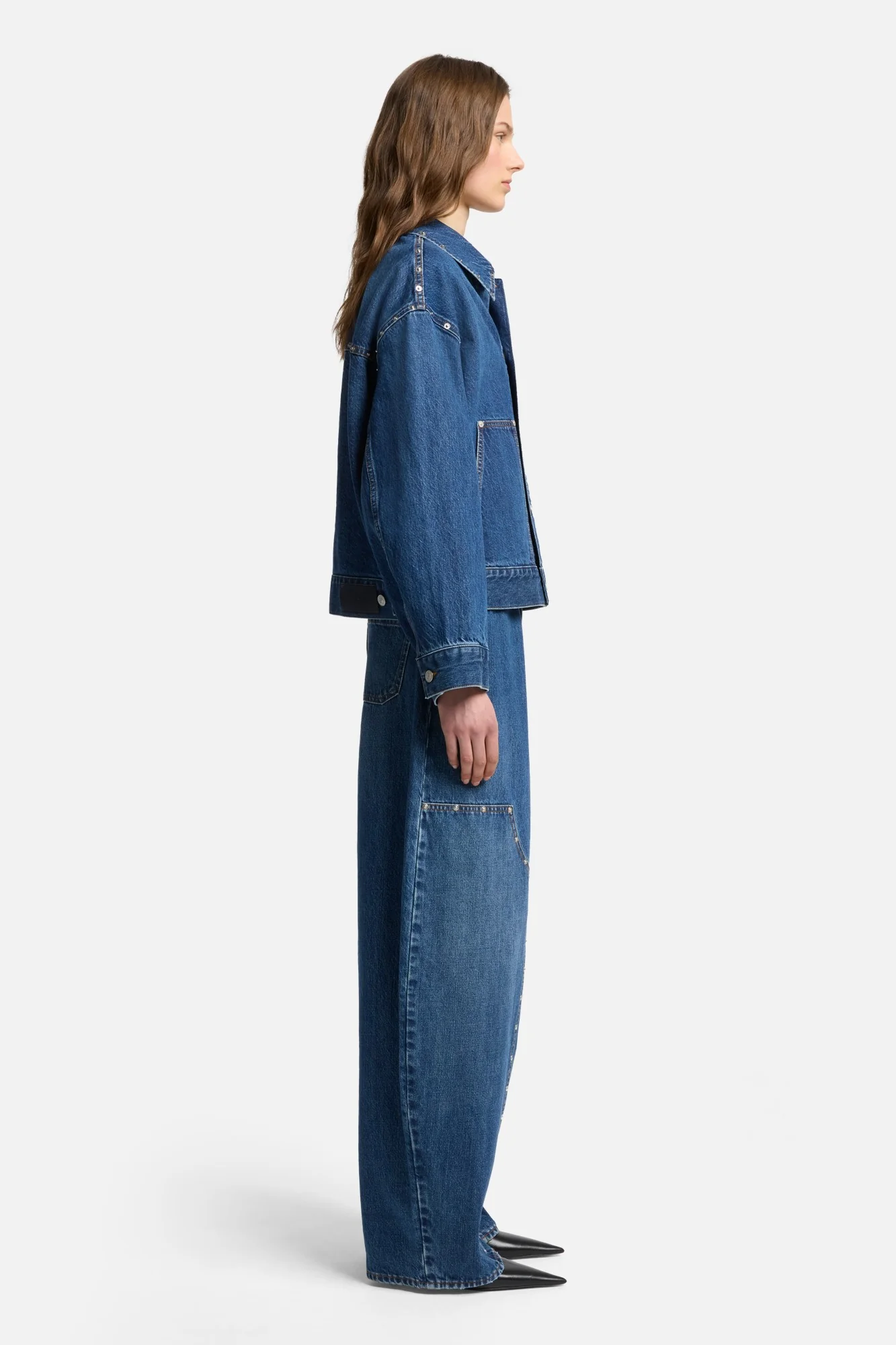 MANKIND Cropped Carpenter Jacket in Le Blue - Image 6