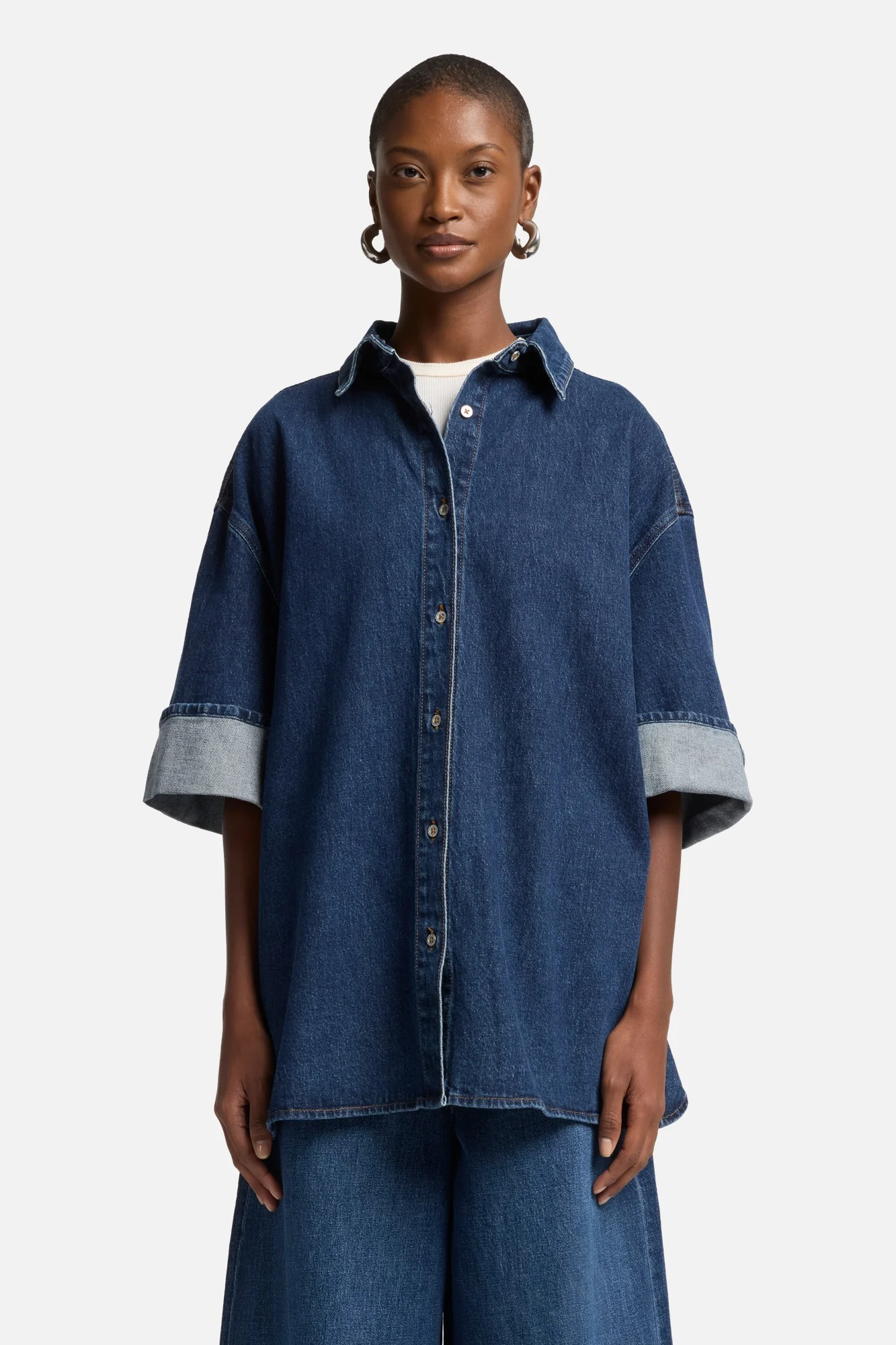 MANKIND Nina Cuffed Overshirt in Radar - Image 3