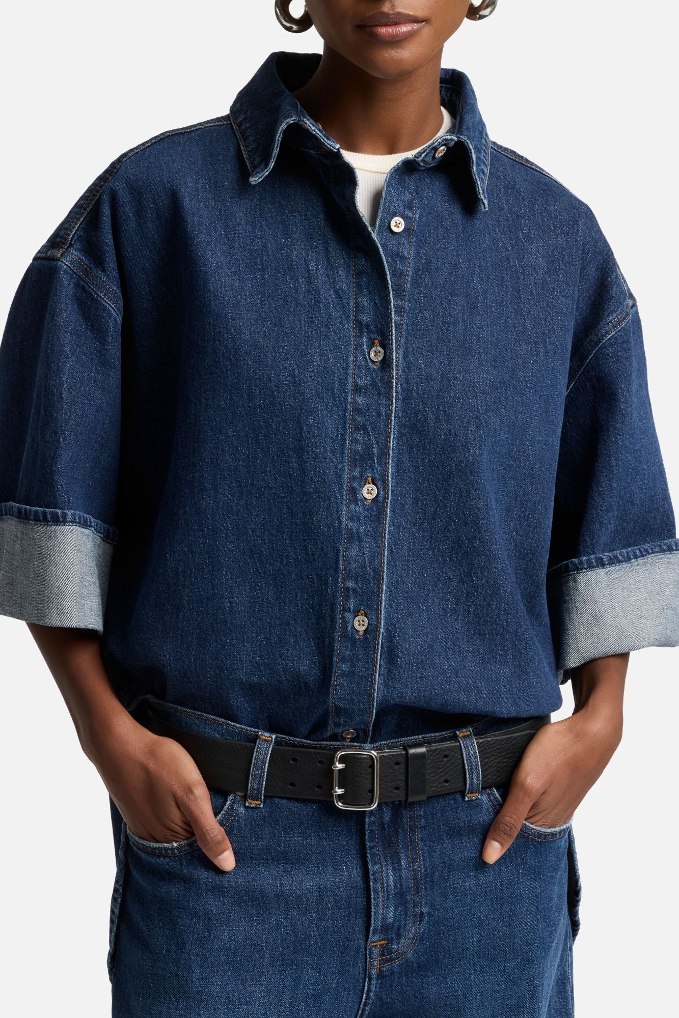 MANKIND Nina Cuffed Overshirt in Radar - Image 4