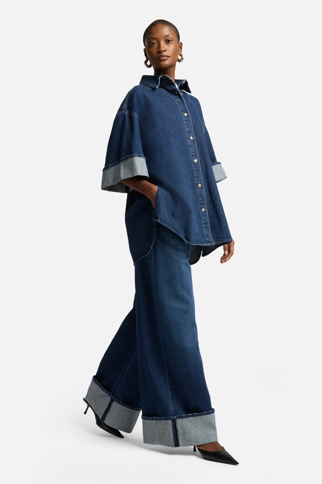 MANKIND Nina Cuffed Overshirt in Radar - Image 7