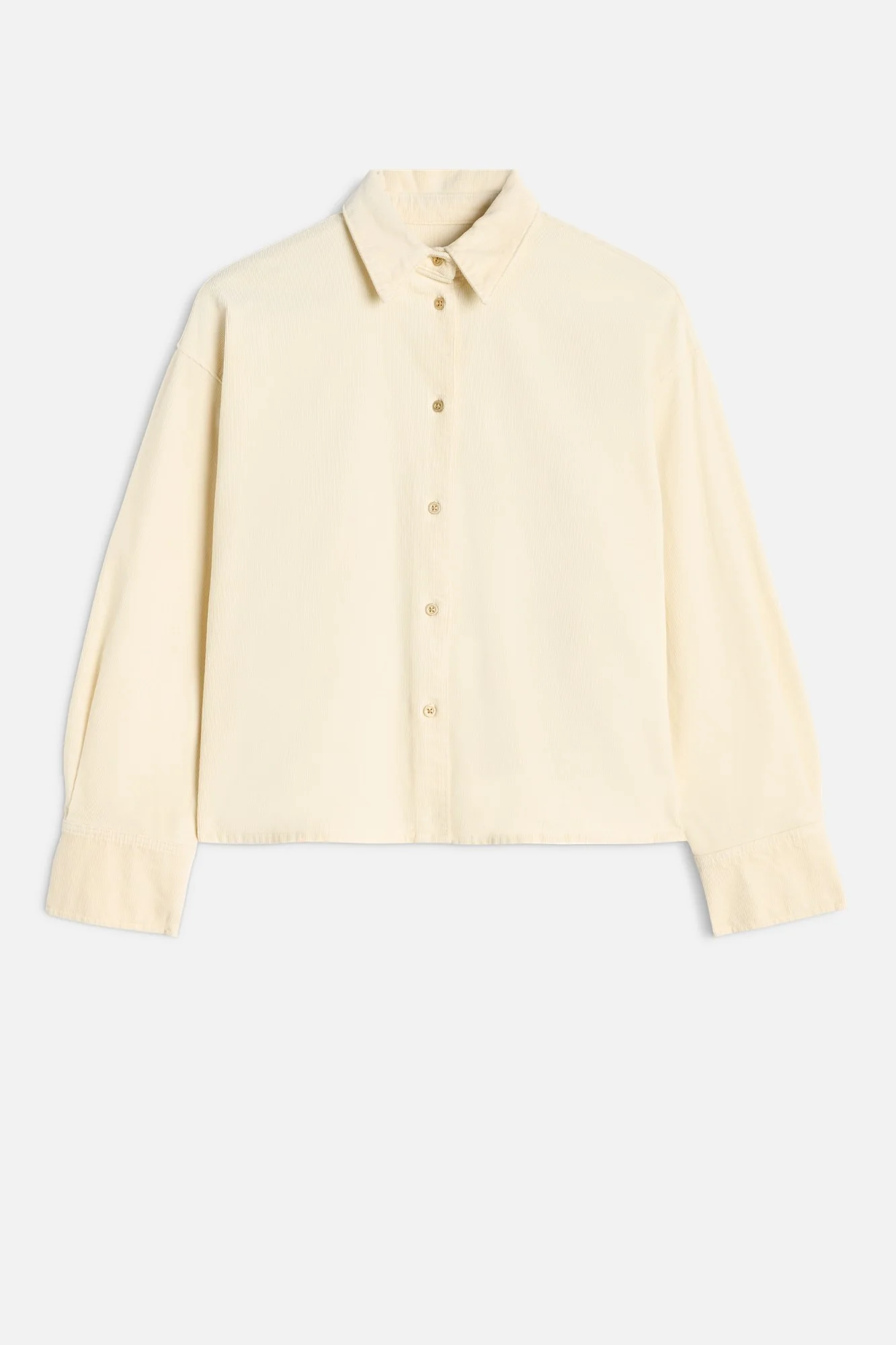 Corduroy Nina Cropped Shirt in Eggshell
