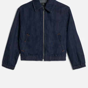 BOMBER JACKET in Indigo Linen Blossom