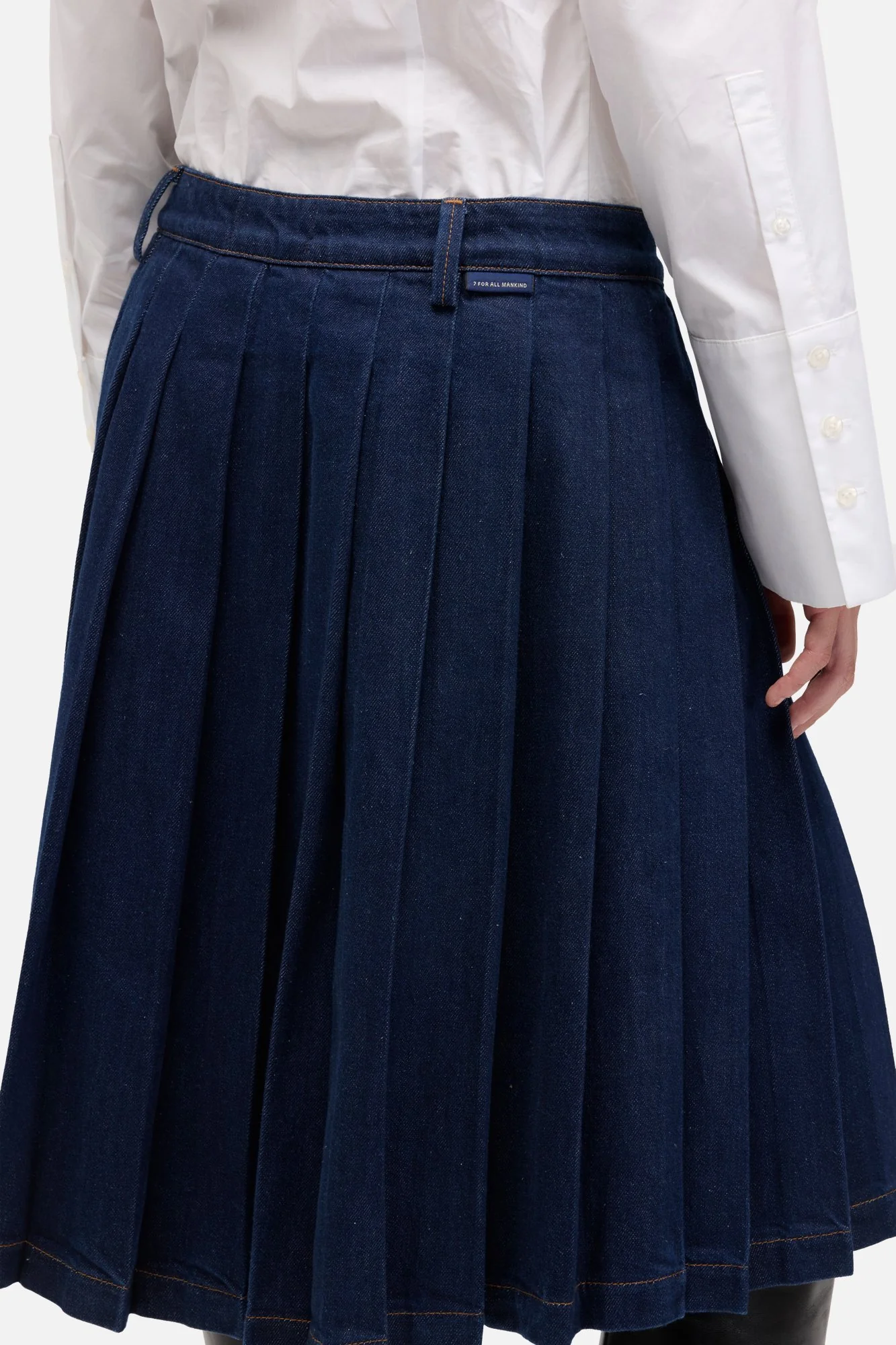 MANKIND Pleated Midi Skirt in Franklin - Image 4