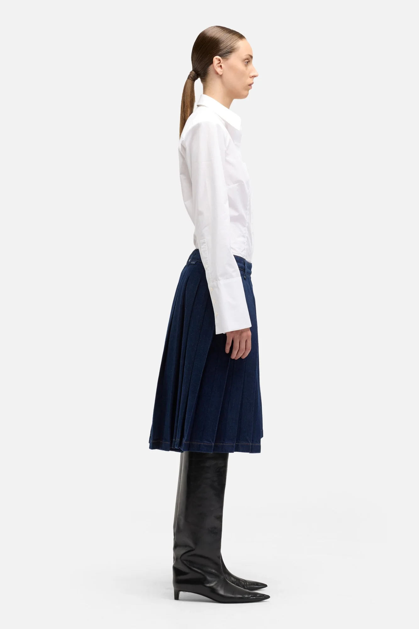 MANKIND Pleated Midi Skirt in Franklin - Image 6