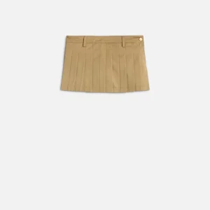 Comfort Twill Pleated Mini Skirt in Sand Storm
