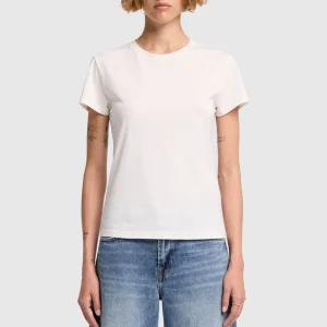 SHORT SLEEVE BASIC TEE in Cotton Blend White